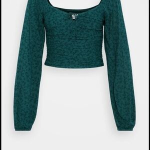 Hollister Teal Floral Blouse